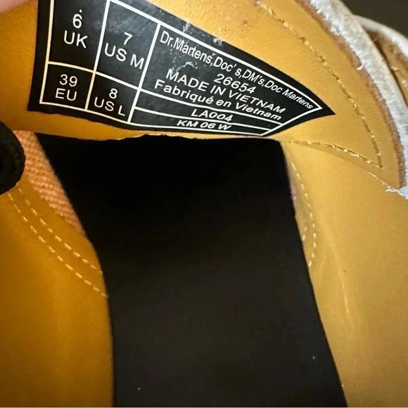 Doc Dr. Martens Smooth White Leather Oxford Platform Shoes 26654 Size 7M - Picture 10 of 10